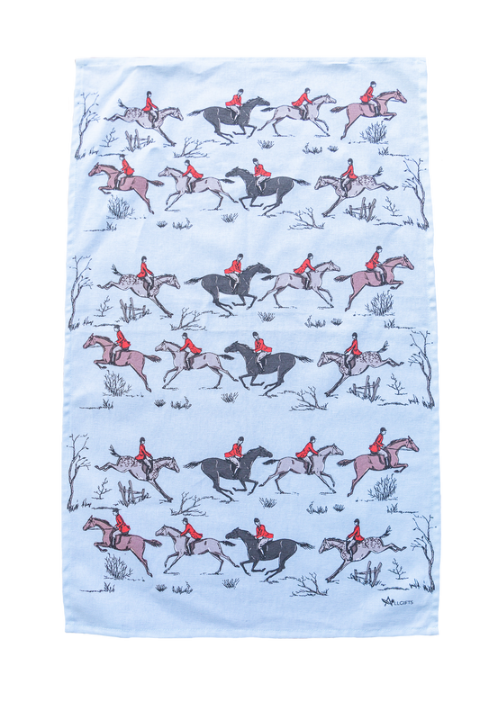 Hunting Scene Tea Towel