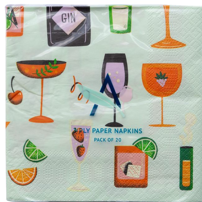 Cocktails - pack of 20 paper napkins