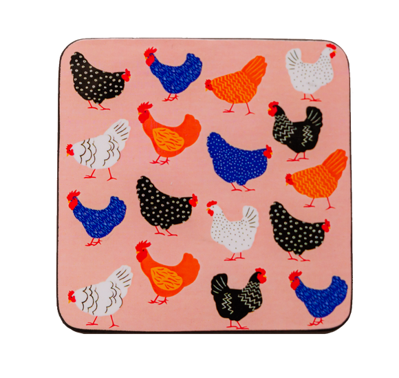 Coasters - Bright Hens (set of 4)