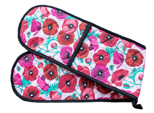 Poppies Double Handed Oven Glove