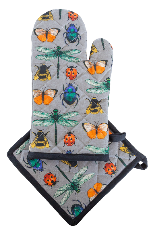 Insects Oven Glove and Pot Holder Set