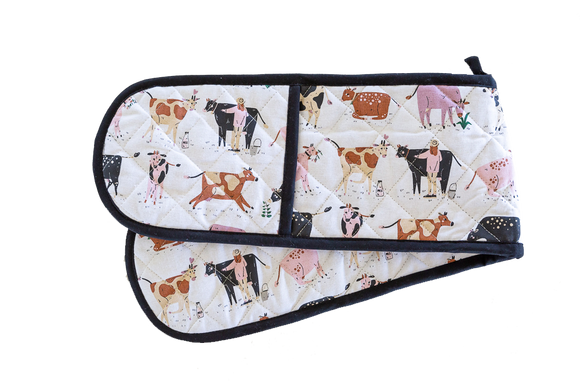 Dairy Cow Double Handed Oven Glove