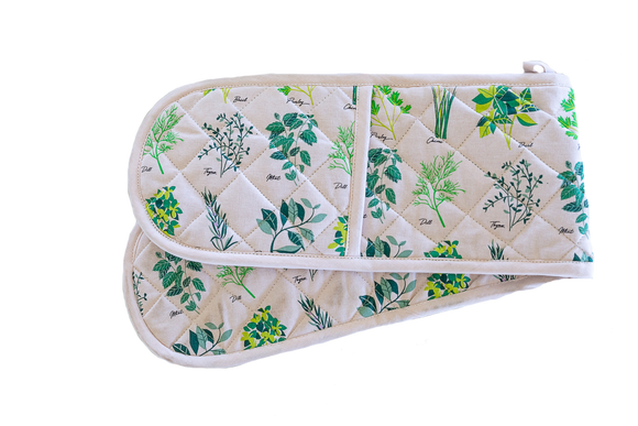 Culinary Herbs Double Handed Oven Glove