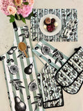 Fig and Pear Oven Glove and Pot Holder set