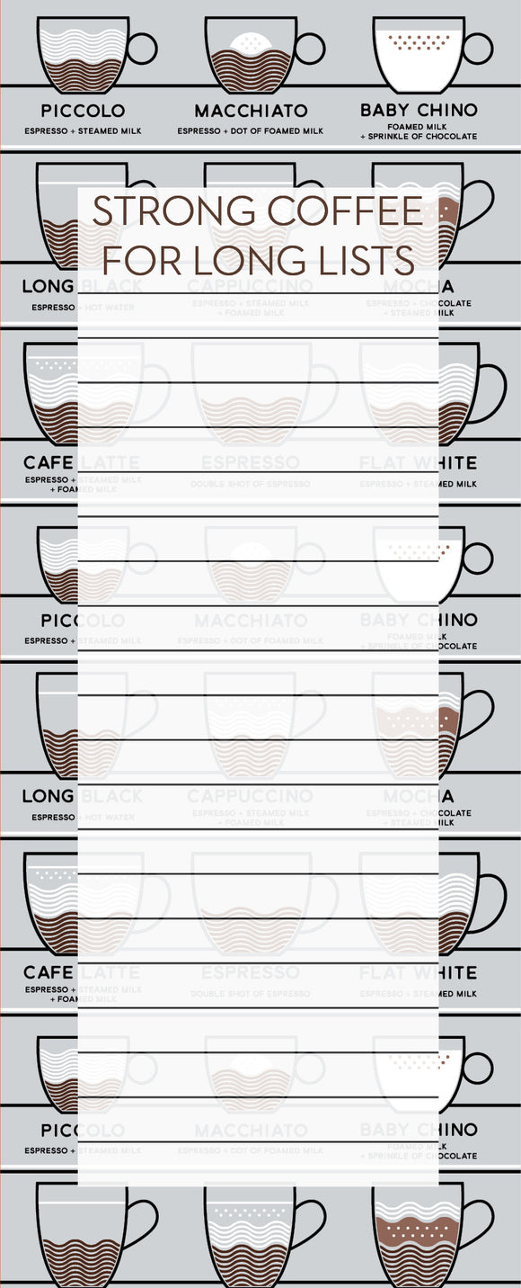 Coffee Lovers - Shopping List Jotter