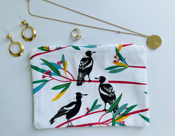 Zip Pouch - Magpies