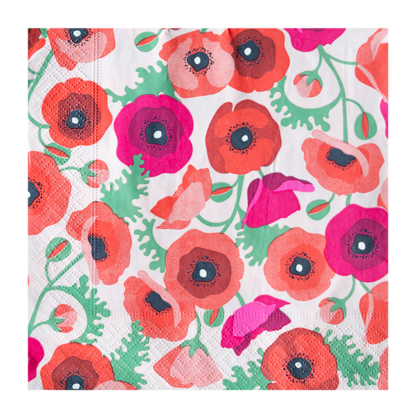 Poppies - pack of 20 paper napkins