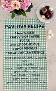 Pavlova Recipe Tea Towel