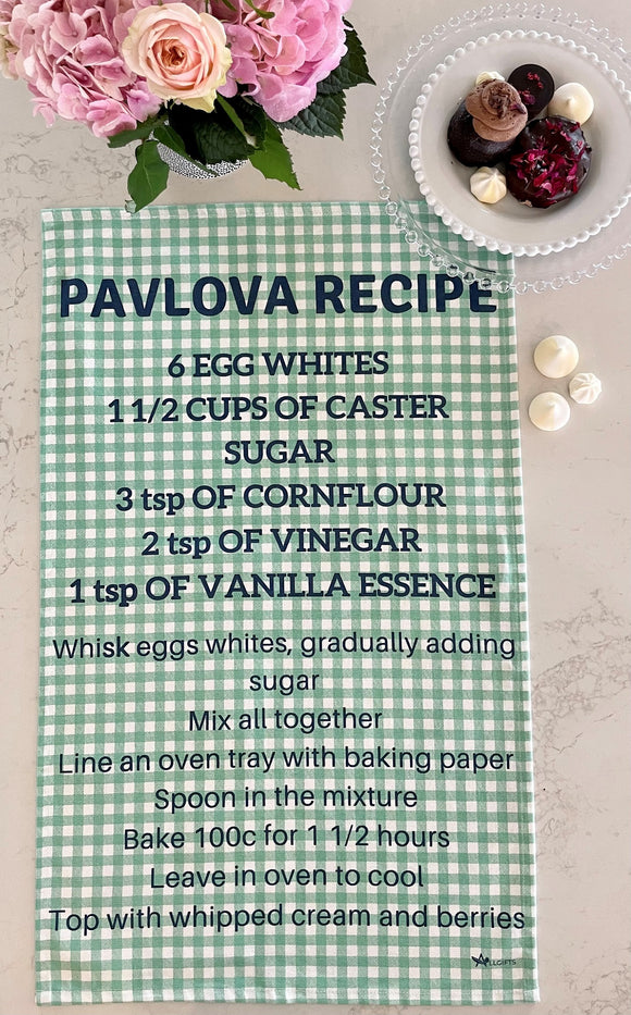 Pavlova Recipe Tea Towel