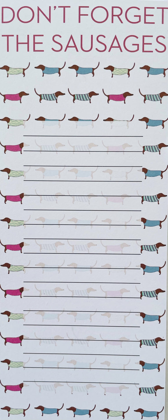 Sausage Dogs - Shopping List Jotter