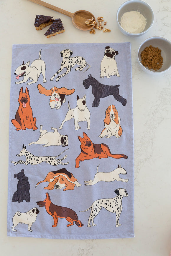 Dog Breeds Tea Towel