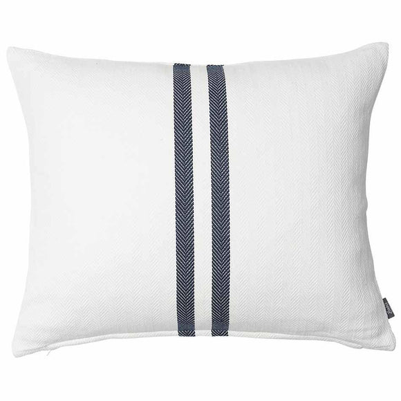 Simpatico Linen Cushion - White/Navy